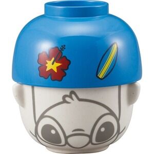 Disney Japan Stitch Min Ceramic Tea Cup Melamine Soup Bowl Set of‎ 2 Boxed NEW
